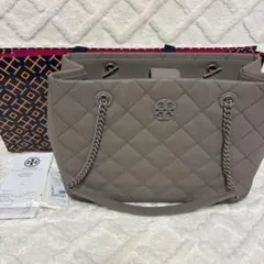 トリーバーチ ウィラ マット トート バッグ Grey Heron グレージュ 