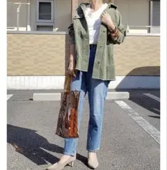 ZARA コーデュロイジャケット カーキ オリーブグリーンLサイズ