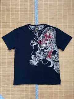 和柄　龍　ドラゴン　半袖　Tシャツ　黒　Mサイズ