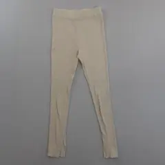 【オンライン限定サイズ】GU リブスリットレギンスパンツ XS アイボリー
