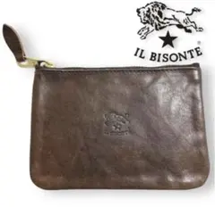 IL BISONTE ブラウン　レザーポーチ　コインケース　小物入れ　革　レザー