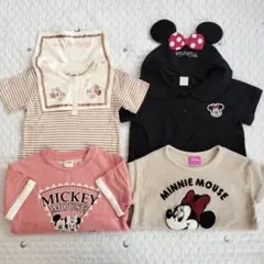 しまむら バースデイ ミニー Tシャツ 半袖 トップス 襟 刺繍 ボーダー