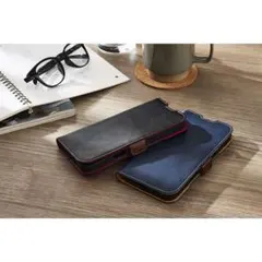 iPhone16Plus用/カード収納手帳型ケース/ブラックのサムネイル