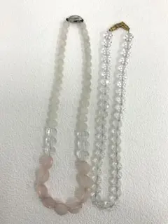 玉珊瑚 ネックレス 2本セット 桃色珊瑚 サンゴ 本珊瑚 天然 シルバー 