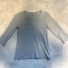 UNIQLO グレー 五分袖 Tシャツ M
