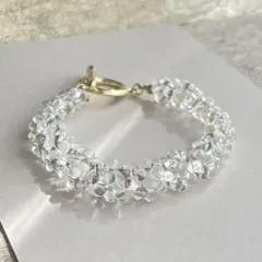 e08 ファルファーレ ブレスレット クリア チェコビーズ マンテル