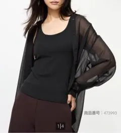 【美品】ユニクロ エアリズム コットンブラタンクトップ M ブラック