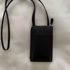 UNIQLO レザータッチウォレットショルダーバッグ ブラック