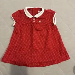mikihouse 赤い水玉ワンピース 80