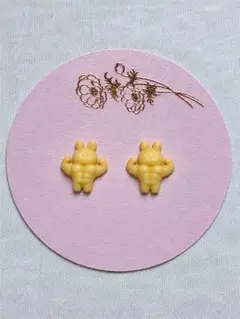 マッチョ うさぎ デコパーツ 2個セット