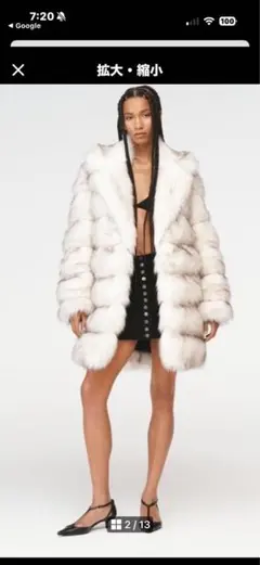 値下げ新品タグ付ZARA STEVEN MEISEL ホワイトファーコート Lのサムネイル