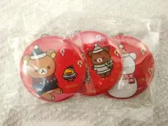 リラックマストア ノベルティ 缶バッジ キーホルダー 3個セット リング付き