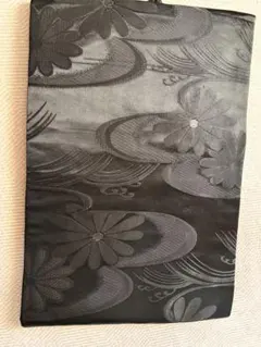 喪服帯　袷用　冬用　菊に波柄