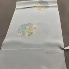 丹後縮緬花柄刺繍 正絹帯揚げ 水色