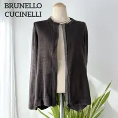 極美品✨ブルネロクチネリ モニーレ装飾 ダブルジップ カーディガン