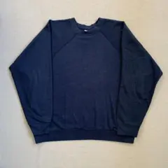 80’s Tultexラグラン　スウェット　ネイビー 短丈　XL