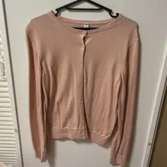 ユニクロ　 UVカットクルーネックカーディガン Lサイズ ピンク