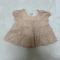 プティマイン　80cm 花柄　半袖トップス　ブラウス　ティアード　女の子　夏服