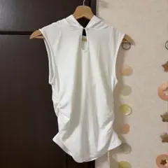 searoomlynn front hole hoodie トップス　ホワイト