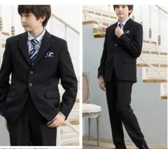 子供 卒業式ブラック男の子 スーツ 4点セット美品