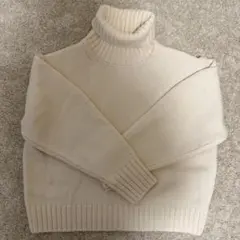 【引越し特価】 白 タートルネックニット 長袖
