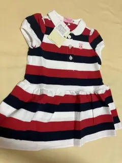 新品タグ付きミキハウス　ホットビスケッツ　ボーダーワンピース