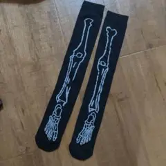 スケルトンデザイン　ニーハイソックス　ハロウィン