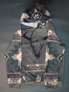 バッファロー頭部プリント パーカー