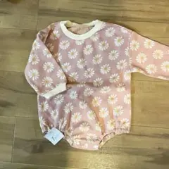 花柄　ロンパース ピンク 長袖 80cm
