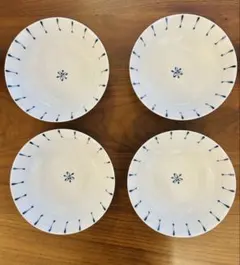 美濃焼 丸皿 渕十草　煮物鉢食器セット 4枚　新品未使用