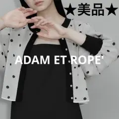 ADAM ET ROPE'　ドット柄ジャカードカーディガン（ホワイト系その他）のサムネイル