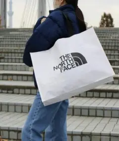 韓国　THE NORTH FACE　エコバッグ　Lサイズ　大きめ　ホワイト