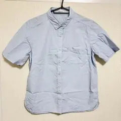 水色 半袖シャツ 胸ポケット付き
