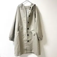 お値下げ中!春先◎ライトベージュ フード付き ミドル丈 スプリングコート 裏地