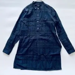 エンジニアードガーメンツ バンドカラーシャツ ブラック XS アメリカ製 古着