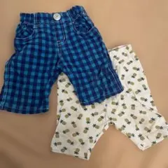 チェック柄サイズ80とパイナップル柄のパンツ 70セット