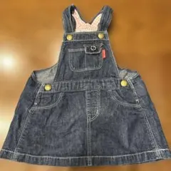 miki HOUSE デニムサロペットワンピース M 80～90
