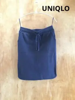 UNIQLO 秋冬スカート　ネイビー　裏起毛　Mサイズ
