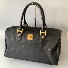◆MCM エムシーエム ボストンバッグ モノグラム ブラックのサムネイル