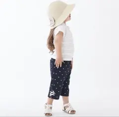 新品未使用　プティマイン　7分丈リボンパンツ 110 スマイルパンツ
