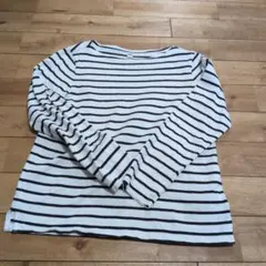 UNIQLO ホワイト/ブラック ボーダー 長袖Tシャツ M