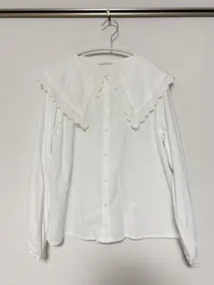 ehka sopo 刺繍襟 ブラウス ホワイト　レース襟
