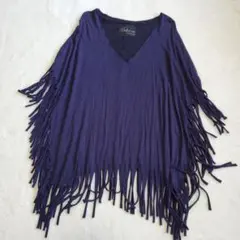 フリンジ　ポンチョ　グランジ　y2k　ダークコア