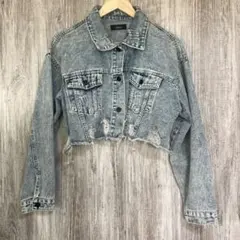 ライトブルー クロップドデニムジャケット