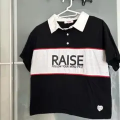 ピンクラテ　Tシャツ　カットソー　女の子　S 黒　襟付き　半袖　子供