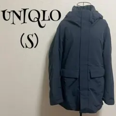 ユニクロ/（S）/ネイビー/ハイブリッドダウン/アウター/無地/フードあり