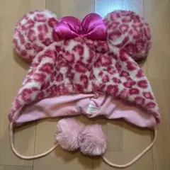 ディズニー ミニーマウス ヒョウ柄 ファンキャップ ピンク