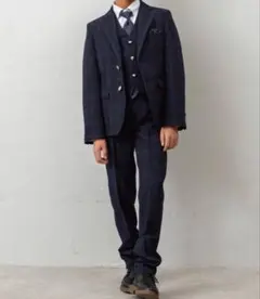 フォーマルスーツ セット 160cm 男の子 卒業式 小学生 ネイビー
