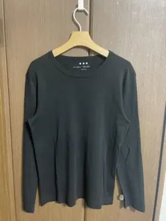 スリードッツ 長袖カットソー ブラック ロンT シンプル 薄シミありのサムネイル