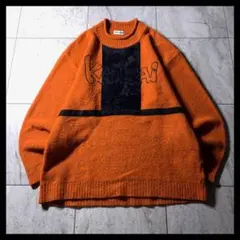 90s KANSAI MAN 山本寛斎 ロールネック ベロア切替 ニットのサムネイル